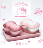 Hello Kitty Set Of 2 Ribbon Ramekins Tray Pale Rose and Powder Pink