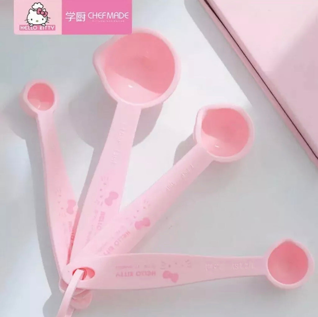Sizikato 4pcs Porcelain Measuring Spoons with Base, Strawberry Cream Cake  Shape