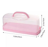 Rectangle Cake Swiss Roll Box Portable Pink Storage Case